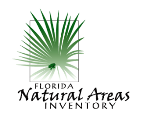 Florida Natural Areas Inventory logo contains a green palmetto frond and frog with a white square in the background and the words of the organization written in black beneath.